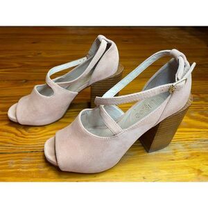 LuLaRoe Georgia Pink Suede Heels‎ Size 6.5